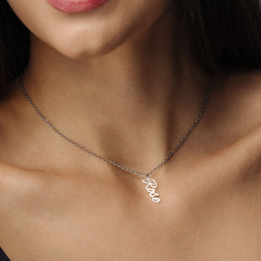Vertical Name Necklace - Custom Name Necklace - Necklaces for Moms - Personalized Necklace - Necklace for Best Friend Necklace Silver Brother & Sisters